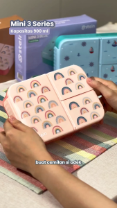 STEIN Lunch Box - Snack Box Mini/Small - Kotak Makan/Kotak Cemilan 3 Sekat 900ml