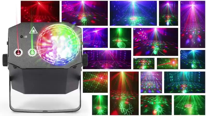 72 Pattern disco lights party DJ disco stage party lights Stage lights Party lights led projection lights colored party lights Adjustable shock lights with remote control for Christmas birthday parties wedding parties parties