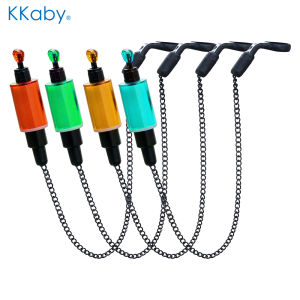Kkaby 4Pcs Carp Fishing Swingers Set with 4 Color LED Light Bite Indicator with Storage Box for Night Fishing & Carp Anglers