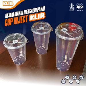 Cup Injection/Gelas Plastik Bening Tebal/ Gelas Thinwall ukuran 400 ml (14oz) 500 ml (16oz) 700 ml (24 oz) isi 25 pcs