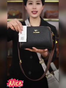 2024 Beg Tangan Kanggaru Jenama Bera Beg Sandang Beg Bantal Kulit Beg Messenger Wanita Beg Jalur Lebar Kulit Tiga Lapisan