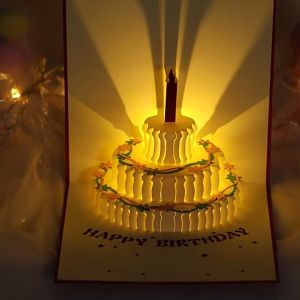 การ์ดวันเกิดสามมิติก้อนเค้ก