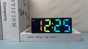 Emika Choice LED Mirror Table Clock Digital Alarm Snooze Display Time Desktop Electronic Table Clock