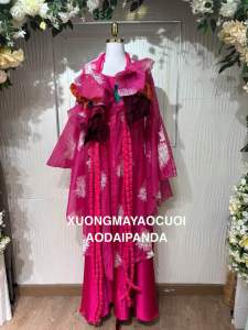 [ HÀNG ORDER - KHÔNG SẴN ] SET ÁO DÀI TỨ THÂN NỮ HỒNG SEN MẶC ĐI BIỂU DIỄN  SỰ KIỆN