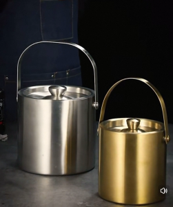 (SG Seller) ★ Double Wall 2L / 3L Ice bucket with Lid Cover and Handle (Free Ice Tongs) ★ Portable Insulated Cooler Container Cocktail Bar Bartender Beverage Drink Beer Wine Champagne Alcohol Bottle Pub Party Club Clubbing KTV Popcorn Oil Pot Commercial