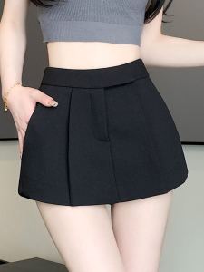 Black Chiffon Short Skirt for Women High Waist A-Line Design Perfect for Summer Style and Party Occasions