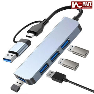 4 in 1 USB C to USB Hub Adapter Multiport Docking Station for Mac-Book Mac Pro/Mini iMac Ps4 PS5 Surface Pro Flash Drive and More USB-C/USB-A Laptops
