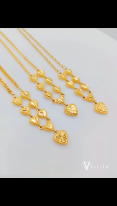 [VJ]NEW!! Cop916 Necklace “Choker N46” 999.9 Bangkok Gold Plated Kids/Adults <Rantai Leher Choker Love>
