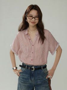 YAOMUHUA | French Elegant Stripe Summer New Casual Office Wear Shirt