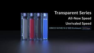 ORICO | ORICO M2 SSD Case NVME SSD Enclosure Tool Free 10Gbps M.2 to USB Type C Transparent External Adapter Support UASP Trim for PCI-E