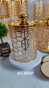 Acrylic Airtight Candy Box Round Canister Gold Body Balang Kuih Raya  Acrylic Tebal Keemasan Bekas Kedap Udara 