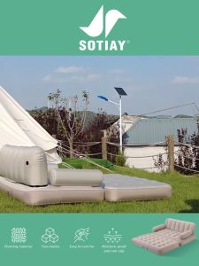 Outdoor Inflatable Sofa Chair Mattress 2-In-1 Single And Double Folding Mattress Lazy Camping Sofa Mattress 充气沙发床垫
