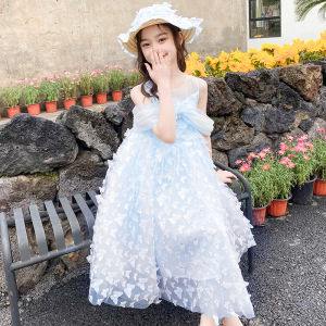 Princess Dress for Girls Short Sleeve Mesh Skirt Childrens Performance Fresh Style Summer New Arrival Elegant Dress for Little Girls