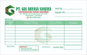 (Min 4) Nota Bengkel 1/4 1 Ply (isi 50 lembar) / Nota Bengkel Motor Mobil Sparepart Y&H YudhaGrafika