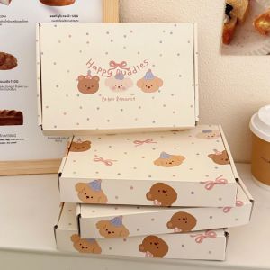 5 ชิ้นน่ารักนมสีเหลืองน่ารักสัตว์เลี้ยงเครื่องบินกล่องบรรจุภัณฑ์กล่องของขวัญกล่องหนากล่องสี่เหลี่ยม