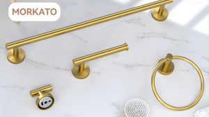 45 cm Matte Black Towel Bar Set – Durable Wall Mounted Bathroom Hardware Modern SUS304 Steel