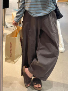 Quần Ống Rộng Thoải Mái Cho Nữ Mùa Thu Cỡ Lớn Quần Ống Đứng Thoải Mái Rộng Rãi Phong Cách Lười Biếng Quần Ống Rộng