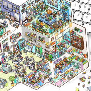 Bộ Sticker Trang Trí Văn Phòng Cảnh Quan Cửa Hàng Thú Cưng 3D Dễ Thương Tự Làm Trang Trí Văn Phòng Quà Giáng Sinh