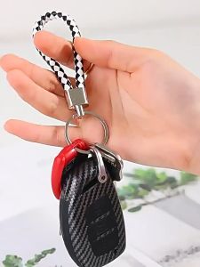 FR-C1198 Gantungan Kunci Kulit Braided Kepang Aksesoris Mobil Motor Tas Wanita / Keychain Ganci