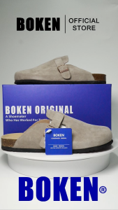 รองเท้าแตะบอสตันสำหรับผู้ชายสไตล์คลาสสิกไม้ก๊อกรองเท้าเปิดส้นรองเท้าเด็กลำลองพื้นผิวหรูหรา