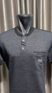 Kaos Pria Klep Kancing CRS 91 Motif Pepzak Lengan Pendek Fashion Brand Dengan Model Terbaru (Kancing dan Kantong Saku Hidup)