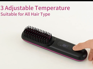 Cordless Smoothing Comb – Lightweight Ionic Hair Straightener with Frizz Control 200°C Max and LCD Panel