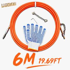 LUXROB 5mm Solid Core Drain Cleaning Cable Copper Plated Soft Shaft Hydraulic Linkage Pipe Dredge Spring With Cleaning Chain