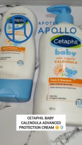 CETAPHIL BABY WASH & SHAMPOO WITH ORGANIC CALENDULA 400ML SABUN SAMPO BAYI KULIT SENSITIF