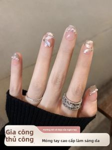 MONLEYTA | Nhựa móng tay thủ công Pure Handmade mùa xuân hè dài vừa phải hoàn thiện móng tay dán nhãn hiệu MONLEYTA