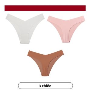 CINOON 3 Chiếc Quần Lót Nữ Không Đường May Độ Đàn Hồi Cao Thoáng Khí Quần Lót Lụa Băng Thấp Tầng Thoải Mái Cả Ngày Quần Lót Quần Lót