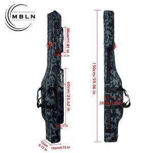 MBLN 150CM Hai Lớp Có Thể Gập Lại Vải Oxford Cần Câu Cá Túi Bảo Quản Dung Tích Lớn Đa Năng Câu Cá Mang Theo Túi