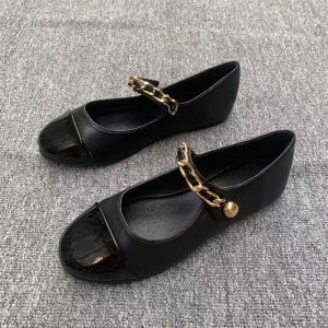 รองเท้าส้นหนาแบบสวมสบายสไตล์ใหม่สำหรับฤดูใบไม้ผลิและฤดูใบไม้ร่วง รองเท้าส้นเดี่ยวแบบมีฮู้ดแบบลำลองสำหรับผู้หญิง รองเท้าสวมสบายสำหรับใส่ไปทำงาน