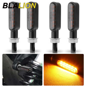 BLALION Motorcycle Turn Signal Light 12V Led Sequential Indicators Yellow+White