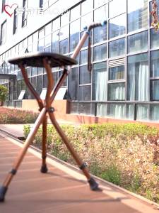 Elderly Walking Stick Chair  Elderly Walking Aid For Elderly Portable Foldable New Durable Folding Portable Walking Stick with Stool 拐杖椅