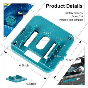 Giá Đỡ Pin Li-ion Makita 18V Giá Đỡ Treo Tường Để Đựng Phụ Kiện Dụng Cụ Điện Tổ Chức Lưu Trữ