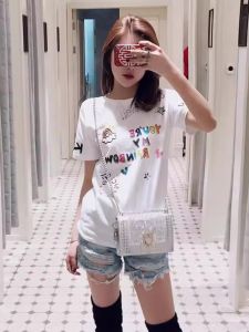 Rainbow Heart Short Sleeve T-shirt Stylish Slim Fit Top