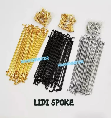Y15ZR LC135 RS150 Y80 Y100 Y125Z Y110 SS2 RG SPORT RGV EX5 C70 GBO RXZ Spokes & Nipples LIDI JEJARI BLACK CHROME GOLD