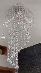 Lampu Hias Kristal Akrilik Gantung Spiral Kotak