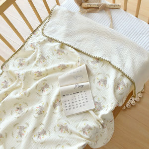 Pure Cotton Fleece Baby Blanket Thickened Four Layer Muslin for Newborn Toddlers Kindergarten Children Afternoon Nap Cover