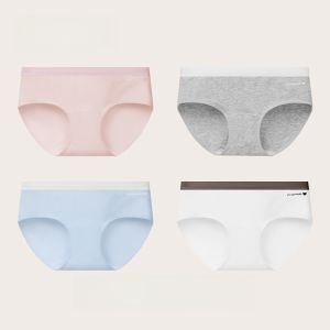 MONCAICHAN | Antibacterial Cotton Underwear Triangle Panties Extended Crotch Length For Women Comfortable Breathable Seamless Mid-Waist Design