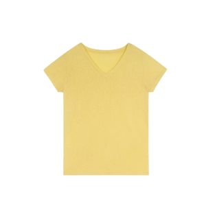 YUEZHONGWEI | Áo thun tay ngắn cổ chữ V màu xanh cổ điển Mỹ cho nữ mùa hè 2025 Áo thun dáng rộng ôm vừa vặn phong cách mới