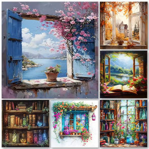 Jigsaw Puzzle Stunning Window Landscape Wall Art For Adults Perfect For Family Game Night And Brain Exercise