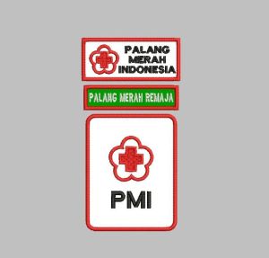 Atribut bordir badge pmi pmr untuk sdsmpsma ( harga 1 set )