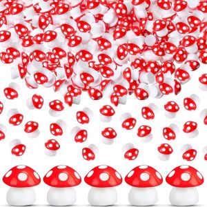 20Pcs Tiny Resin Mushroom Mini Mushrooms Miniature Figurines for Micro Garden Landscape Terrarium Crafts Dollhouse Decoration