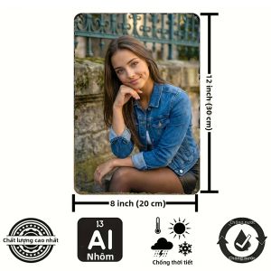 CIFbuy | Biển Hiệu Kim Loại 2D Dành Cho Phụ Nữ Hiện Đại 8x12 Inch Trang Trí Nghệ Thuật Treo Tường Bền Đẹp Cho Studio Cửa Hàng Quán Bar Câu Lạc Bộ Quà Tặng