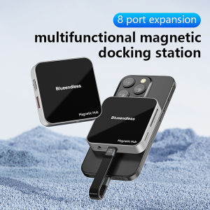 Blueendless Magnetic USB C Hub USB A 3.2 10Gbps PD100W Type-C Multiport Adapter SD/TF Card Hub 7 In 1 HUB for iPhone 16 15 Pro M
