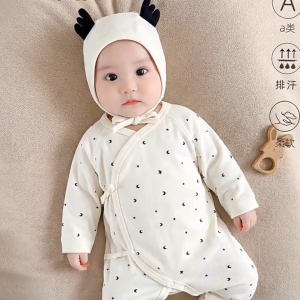 2026 Soft Baby Romper 100% Cotton Class A All-Season Hooded Cute Baby Onesie