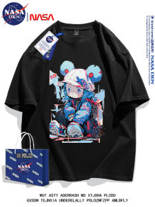 NASA Collaboration American Heavy Cotton Short-Sleeve T-shirt for Men and Women Fashionable Printed Versatile Loose Fit Summer Wear