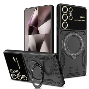 Ring Phone Case for Samsung Galaxy S25 S26 Ultra S24 S23 S22 Plus SAM A07 A17 A16 A26 A36 A56 A06 Magnetic Wireless Charge Cover
