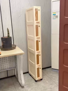 Save Mall Kabinet Plastik Premium dengan Pintu Flip Up & Laci Lemari Serbaguna Beroda untuk Dapur Kamar Mandi | Rak Penyimpanan Antisip Celah 3-7 Tingkat